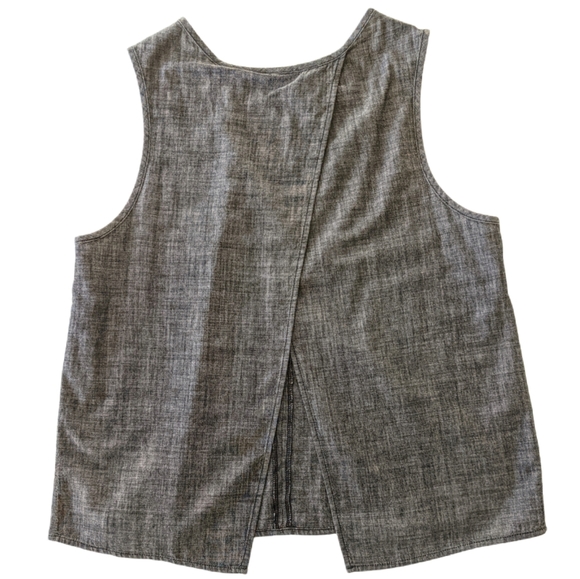 Rag & Bone Split Back Dark Grey Denim Tank -Large - Picture 2 of 4